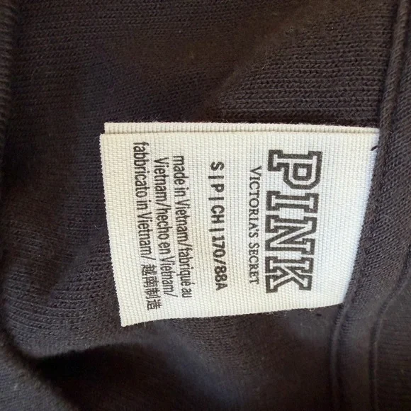 cozy retro coquette vintage VS pink embroidered Long Sleeve Sweatshirt Sz Small - Picture 7 of 9